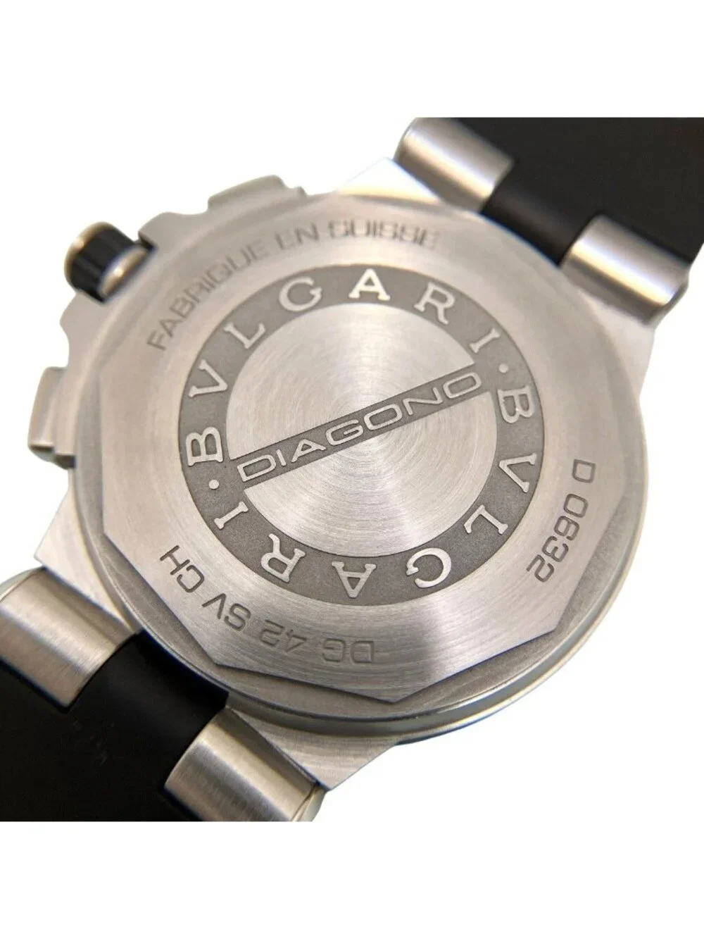 Bvlgari Diagono Watch SS Rubber Automatic Black Dial
